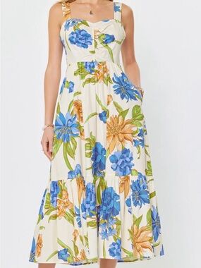 Sandy Floral Print  Midi Dress